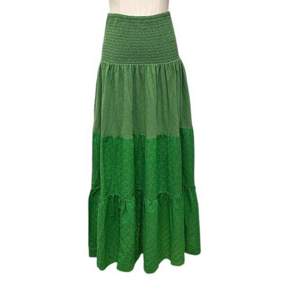 WHITE STUFF Green Maxi Skirt Convertible Dress Marissa Broderie Women Sz 6 $144 - Picture 6 of 13